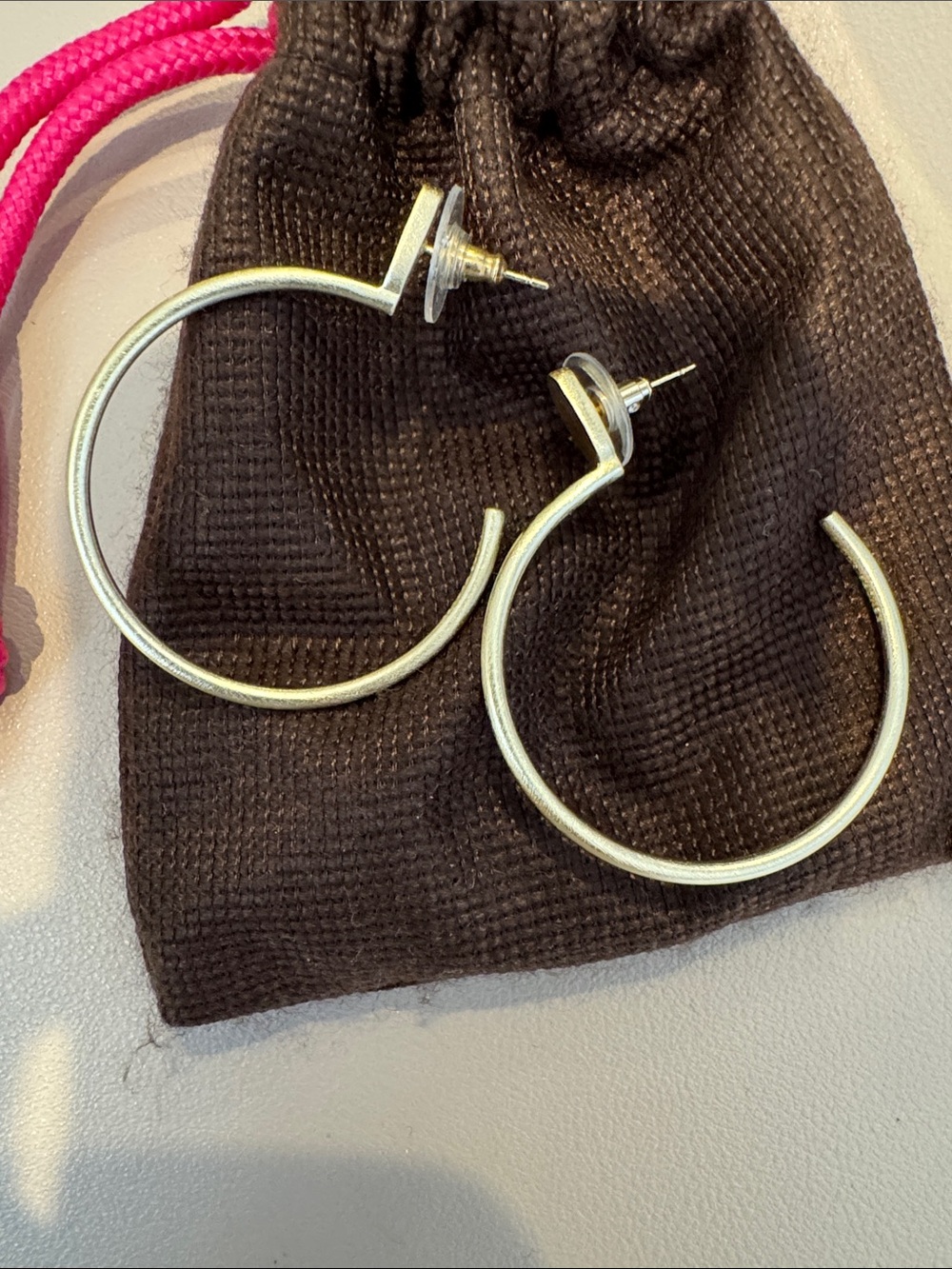 Gold Tone Open Hoop Earrings - Picture 3 of 5